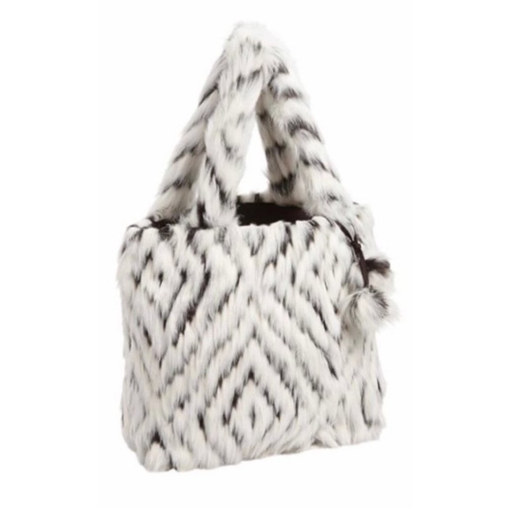 NWT NEW Pottery Barn Teen pbteen faux fur tote Bag